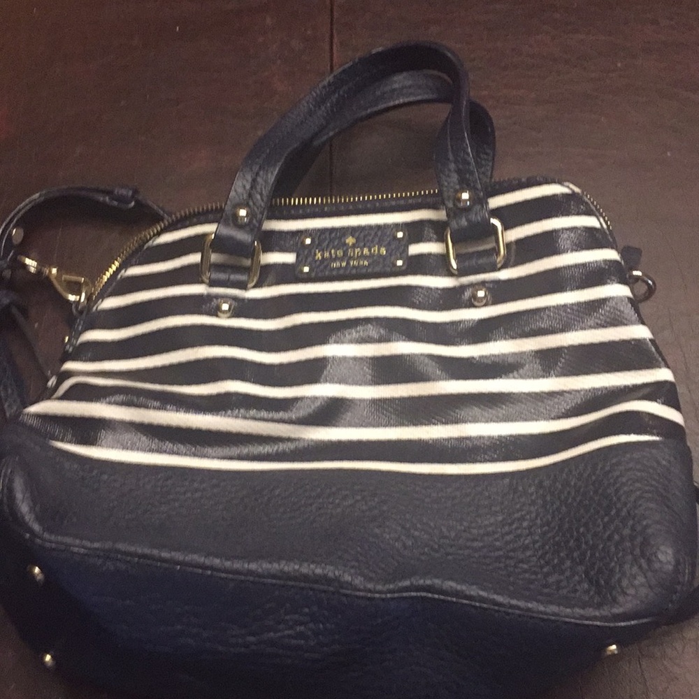 Kate Spade Navy Blue Striped Purse